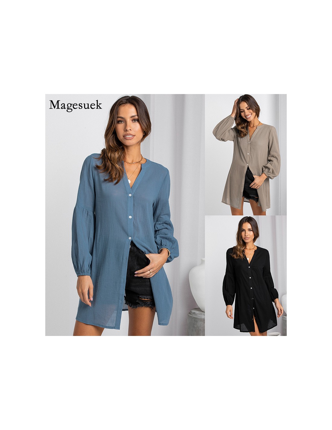 Roupas Femininas Roupas Femininas Ligera Algodon Sueter Manga Larga Suelto  Otoño E Invierno Jersey Fino Termica Elegante Y Cómoda Blusa Manga Larga  Casual Camiseta Manga Larga: : Moda