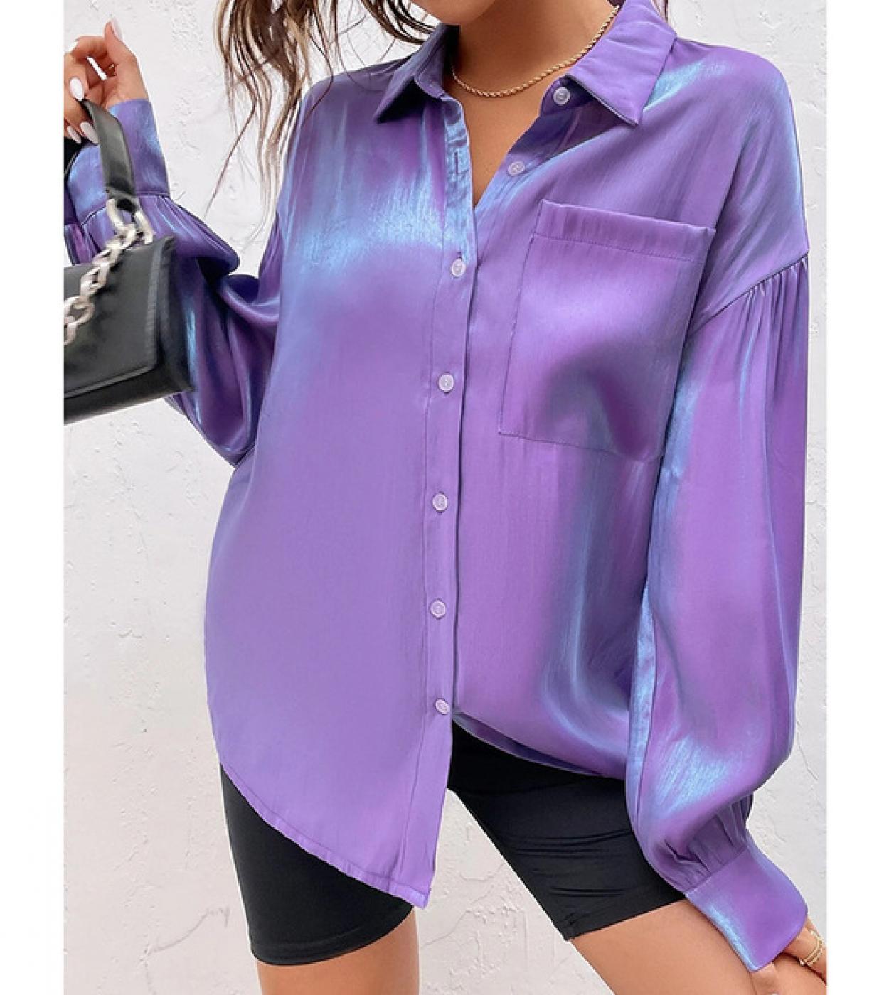 Blusa holgada de oficina para mujer color morado oto o 2022