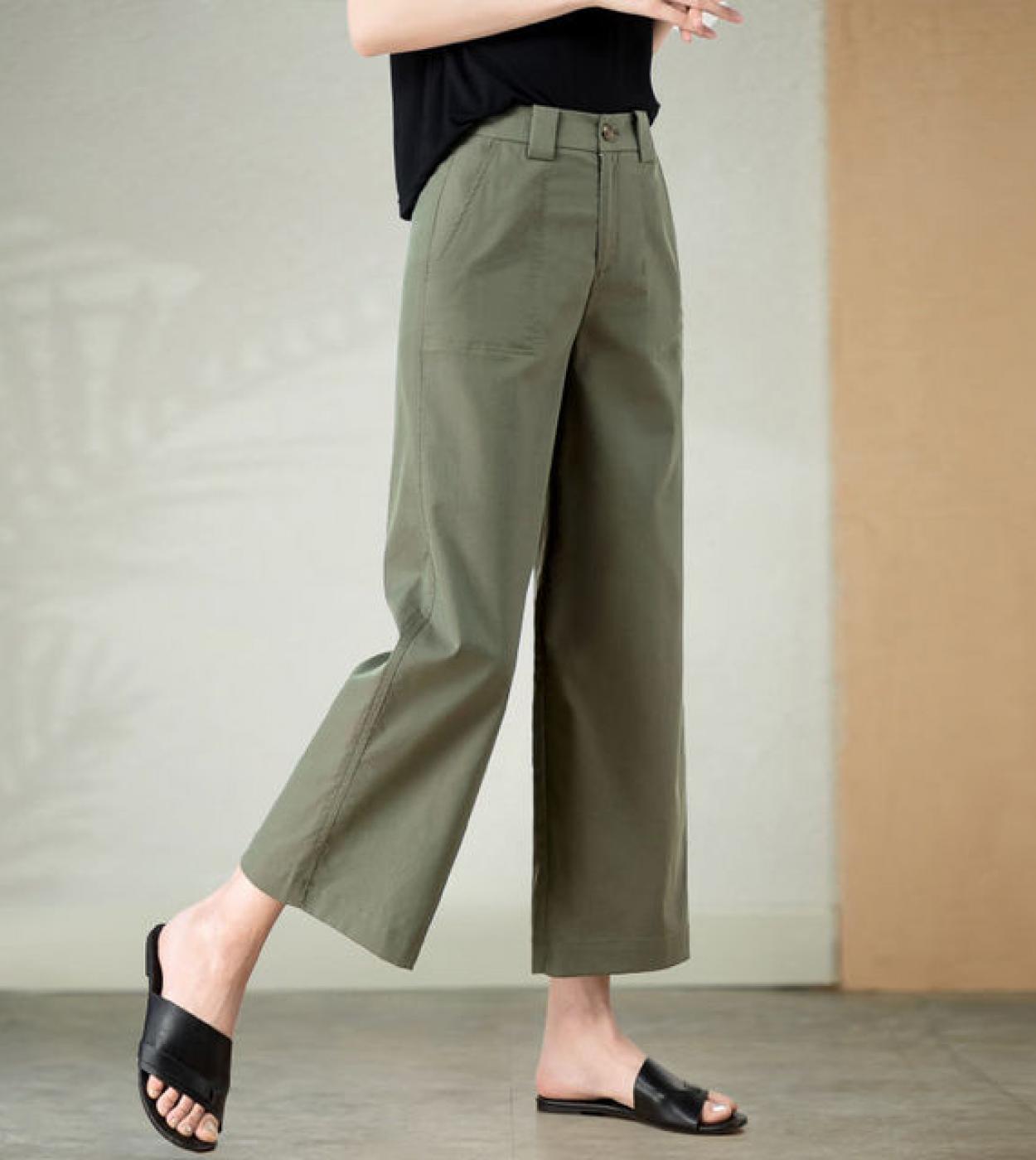 2024 nuevos pantalones casuales de pierna ancha para mujer