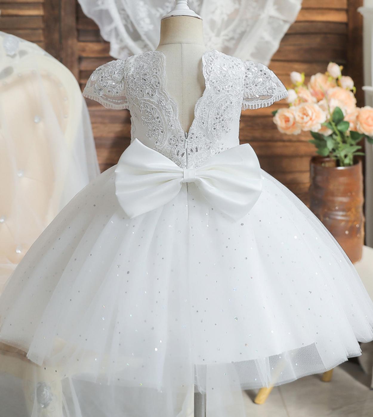 Vestidos de fiesta de cumpleaños para niña de 12 m, bordado de Navidad, lazo grande Floral, tutú de boda, vestido para niñas, Ga Vestidos de fiesta de cumpleaños para niña de 12 m, bordado de Navidad, lazo grande Floral, tutú de boda, vestido para niñas, Ga