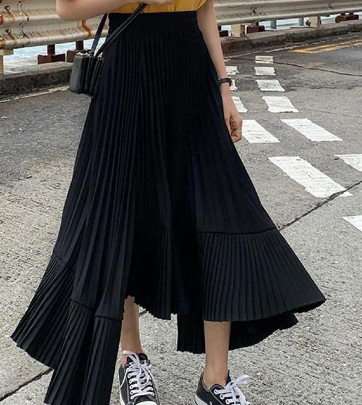 Asymmetrical chiffon skirt outlet outfit