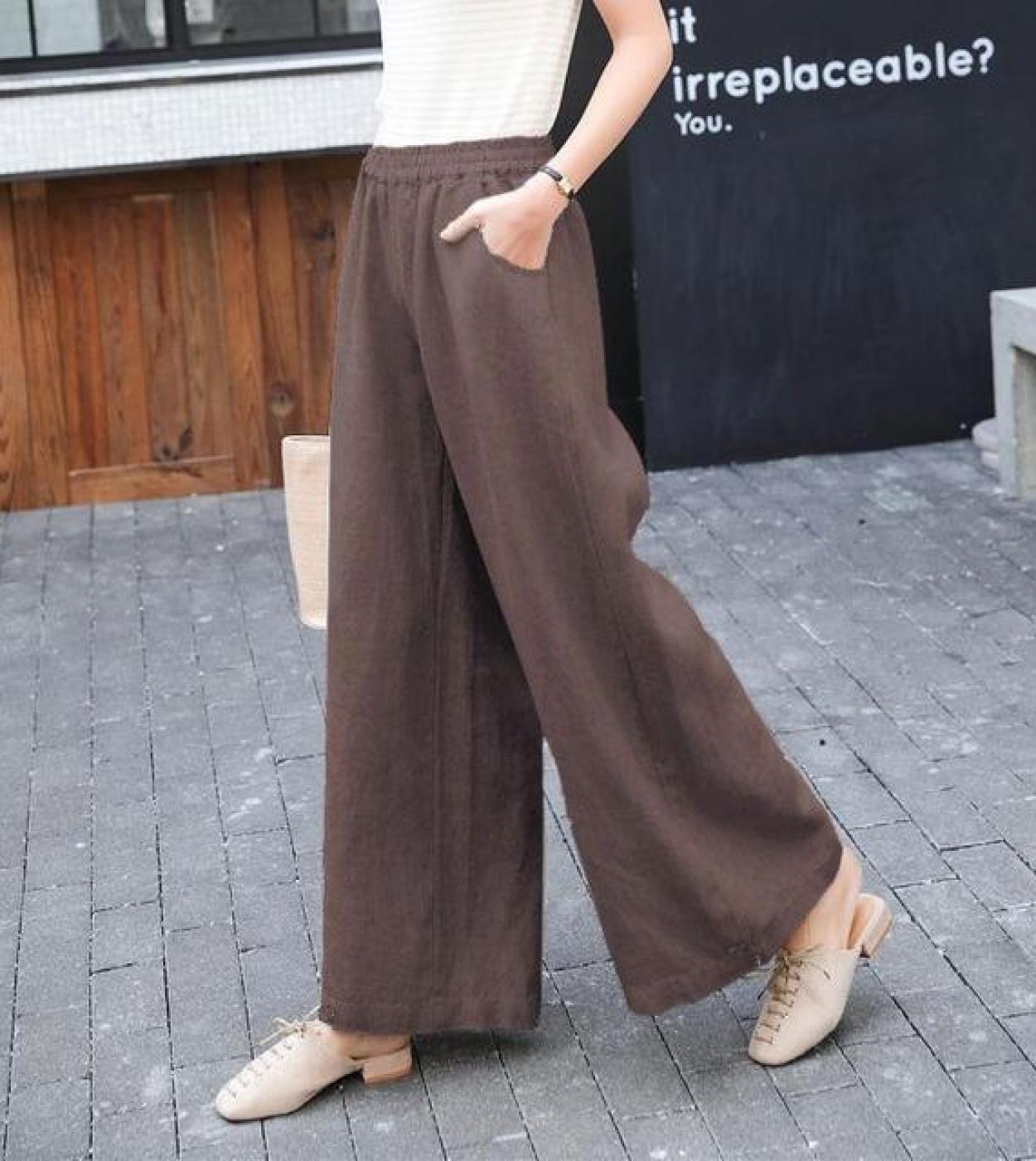 New Summer Women Pants Plus Size High Waist Loose Solid