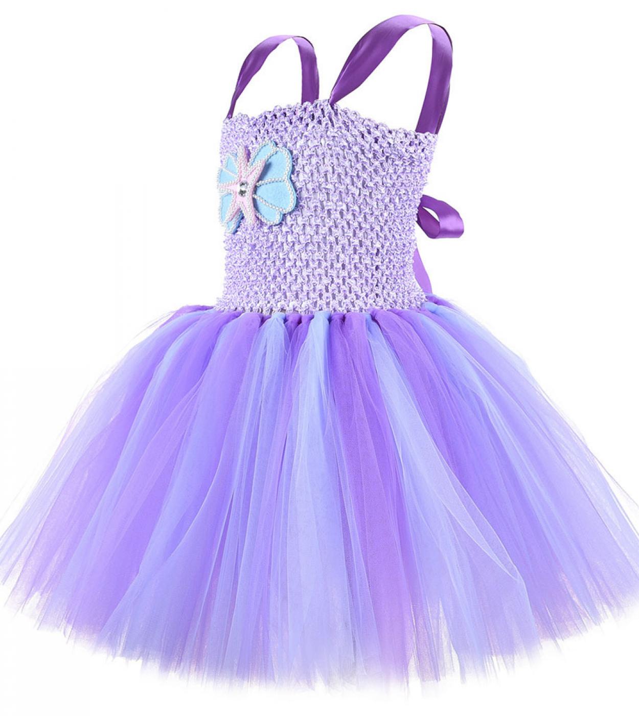 Abito tutù, costume da bambina da sirenetta in tulle blu -  Italia