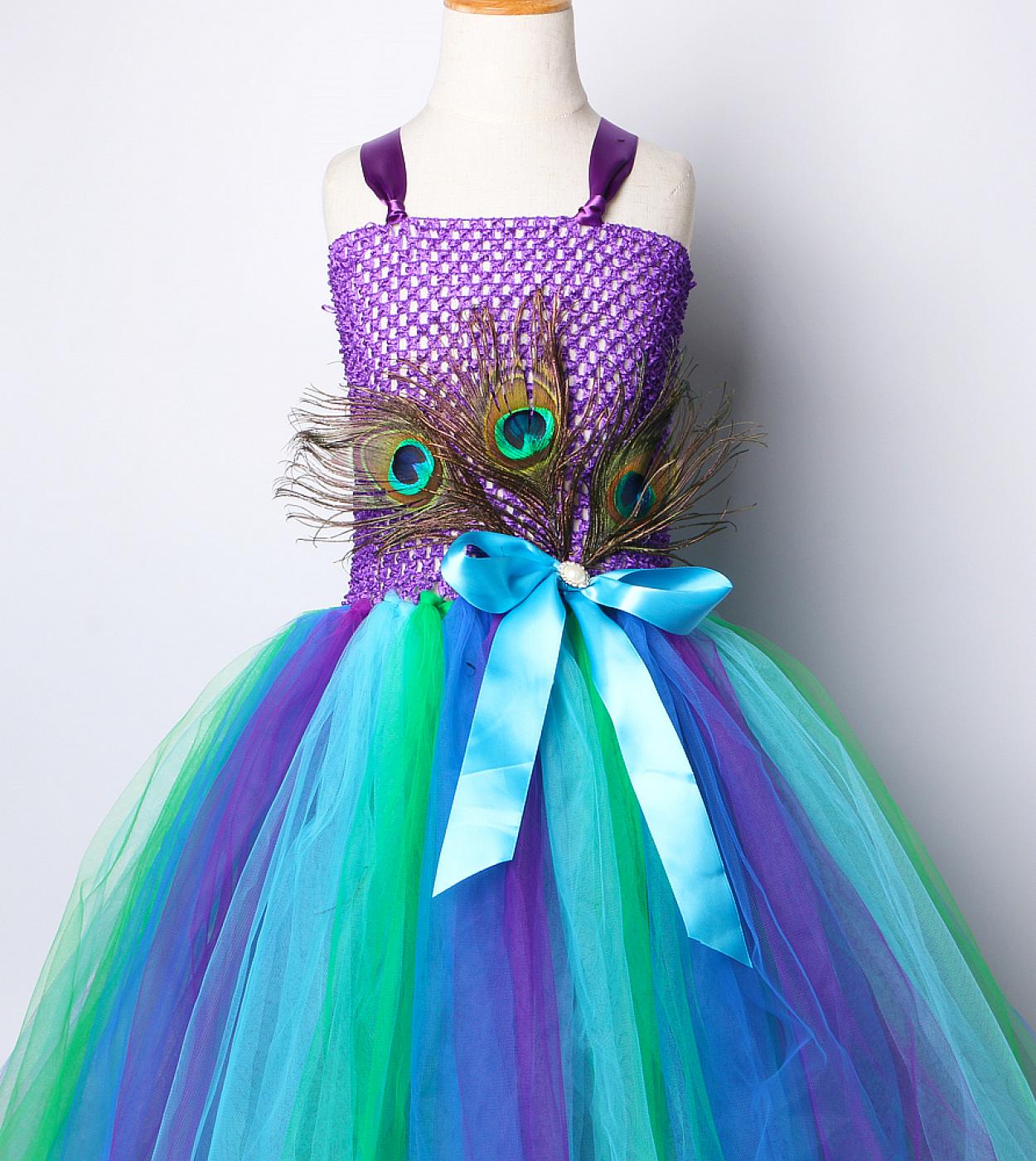 Le Ragazze di fantasia Del Pavone Costume per I Bambini Mardi Gras Vestito  Dal Tutu con la Fascia Per Bambini Figli Prima Mardi Gras Pageant Vestiti  Del Vestito Del Pavone - AliExpress