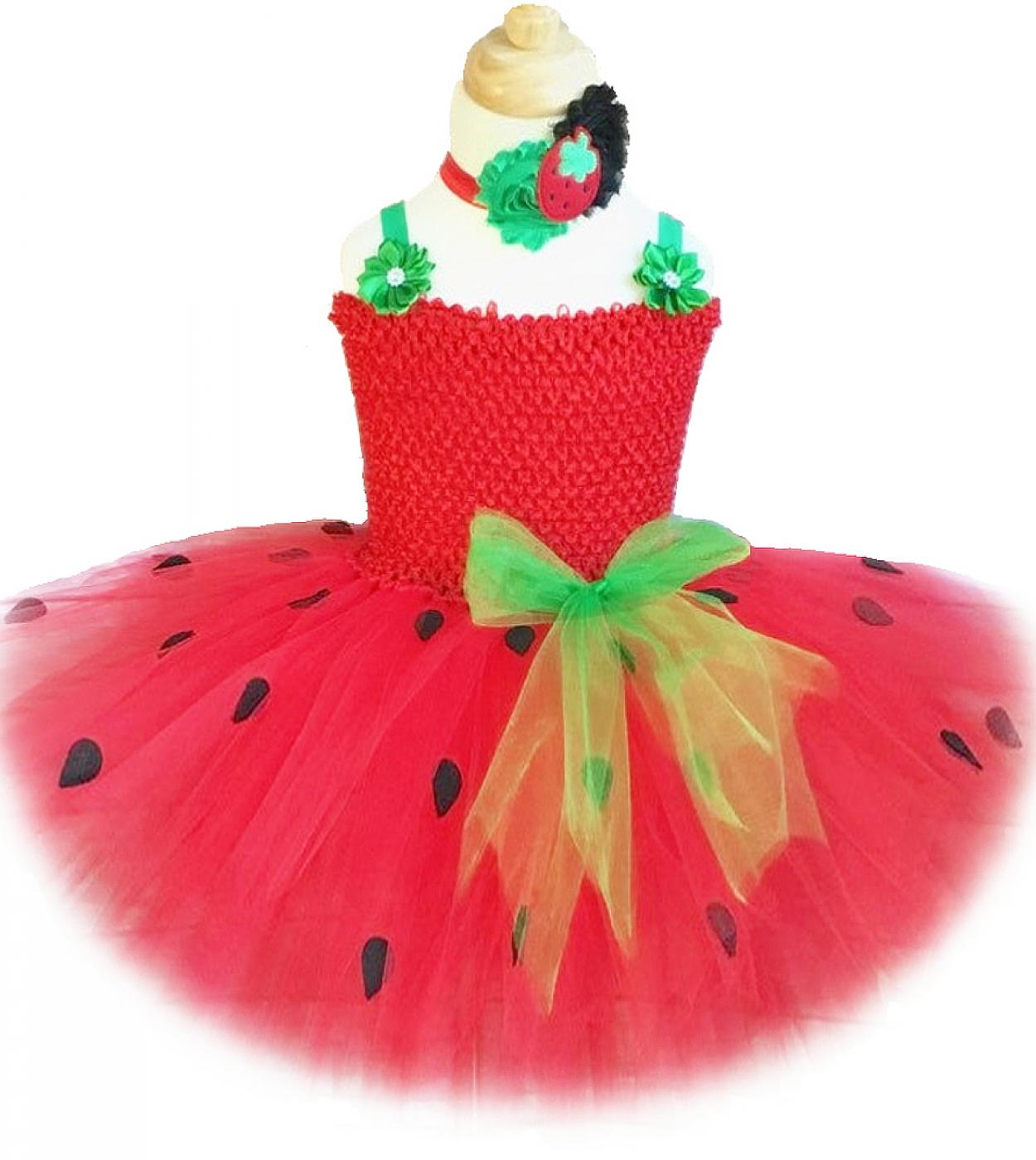 Costume da fragola per neonate per bambini Vestito da tutu per feste di  compleanno Vestito da Halloween Vestito da frutta per ba