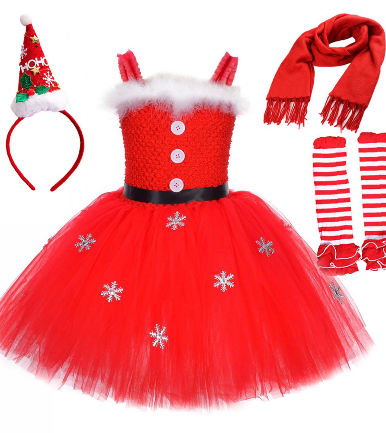 Disfraces de Navidad de Pap Noel para ni as Vestido de tut de