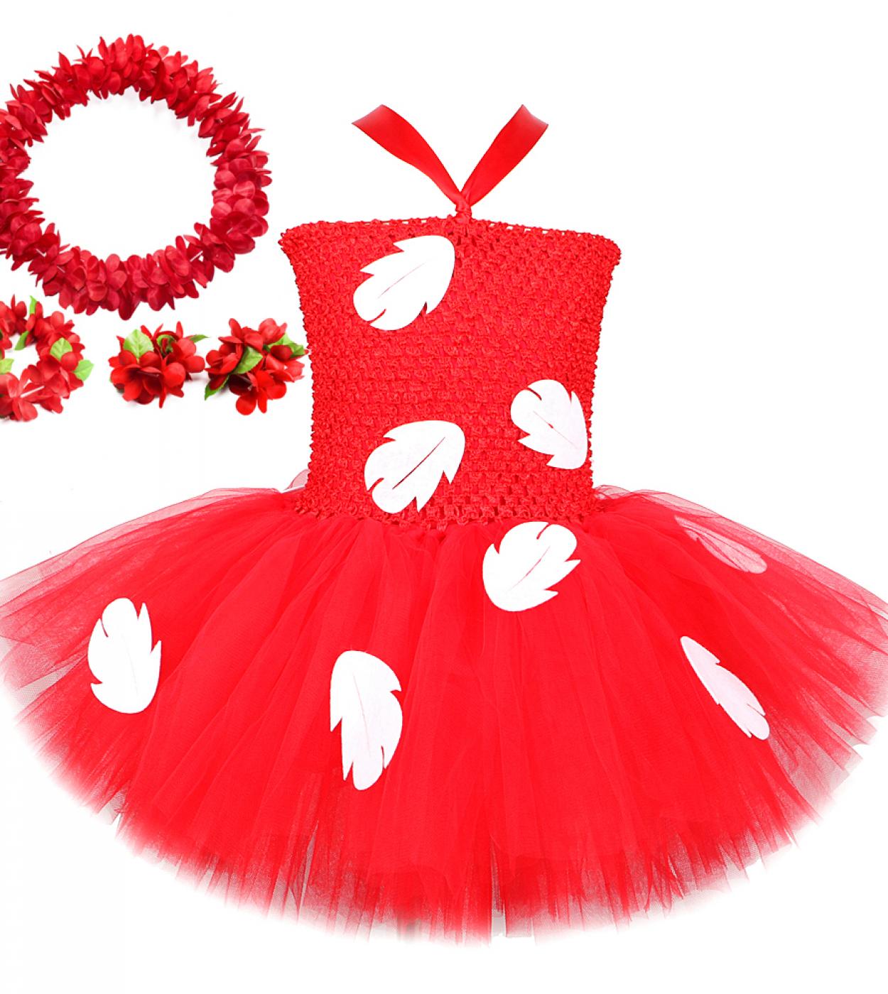 Luau Hawaiian Tutu Dress For Girls Hula Birthday Party Costume For