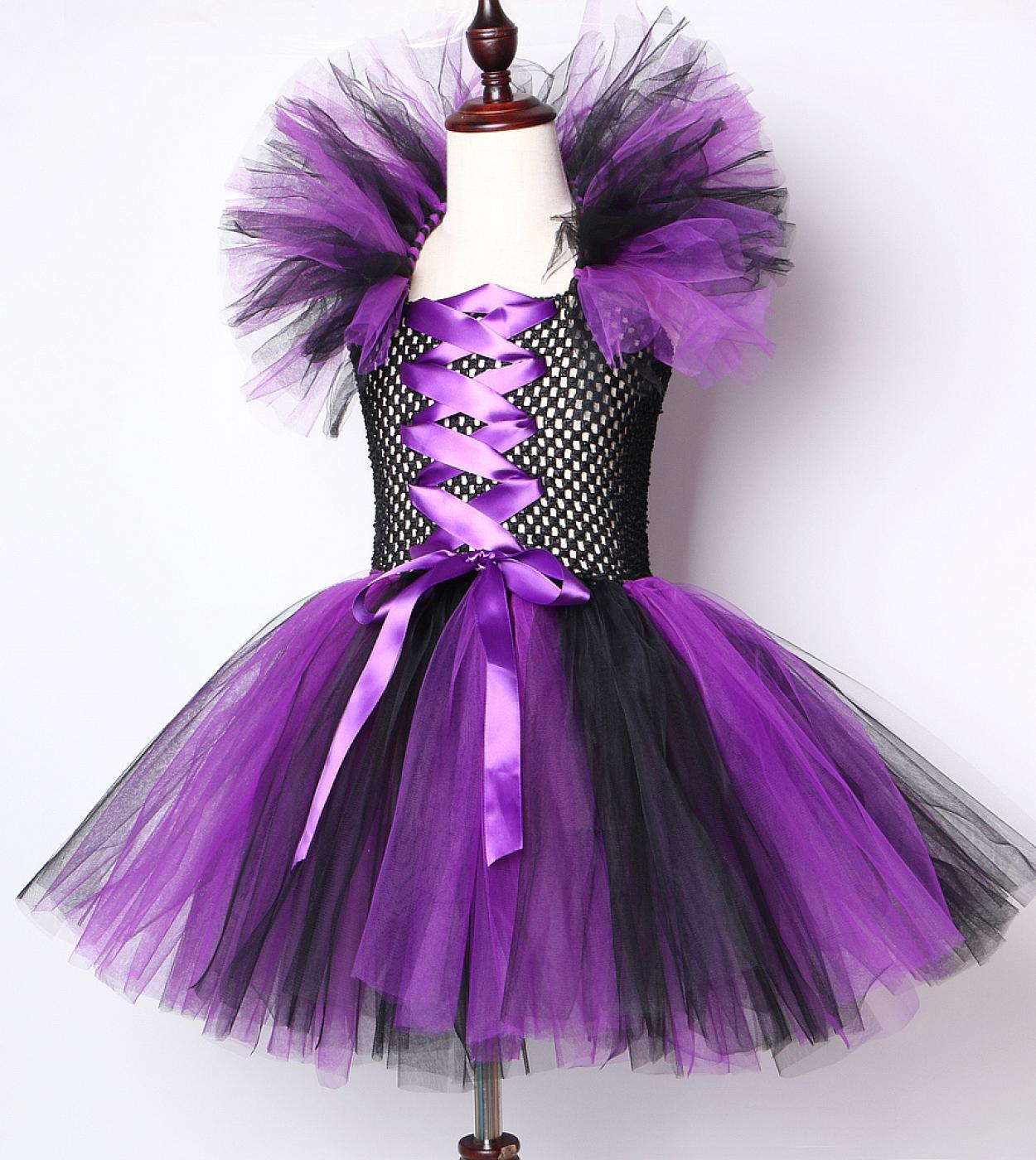 Costumi di Halloween per bambini per ragazze Vestito da tutu da strega con  corna Bambini Cosplay Abito in tulle per la festa di