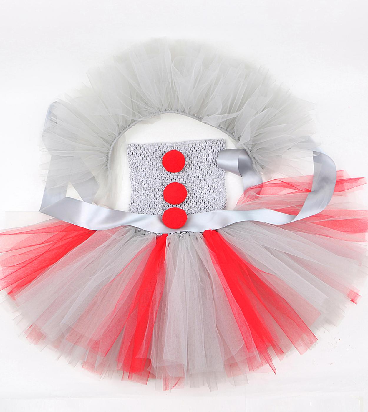 Costume A Tema Halloween Girls Pennywise Tutu Dress Bambini Cosplay  Spaventoso Pagliaccio Grigio Come Girl Performance Dress Up Masquerade  Party ClothingL231007 Da 6,4 €