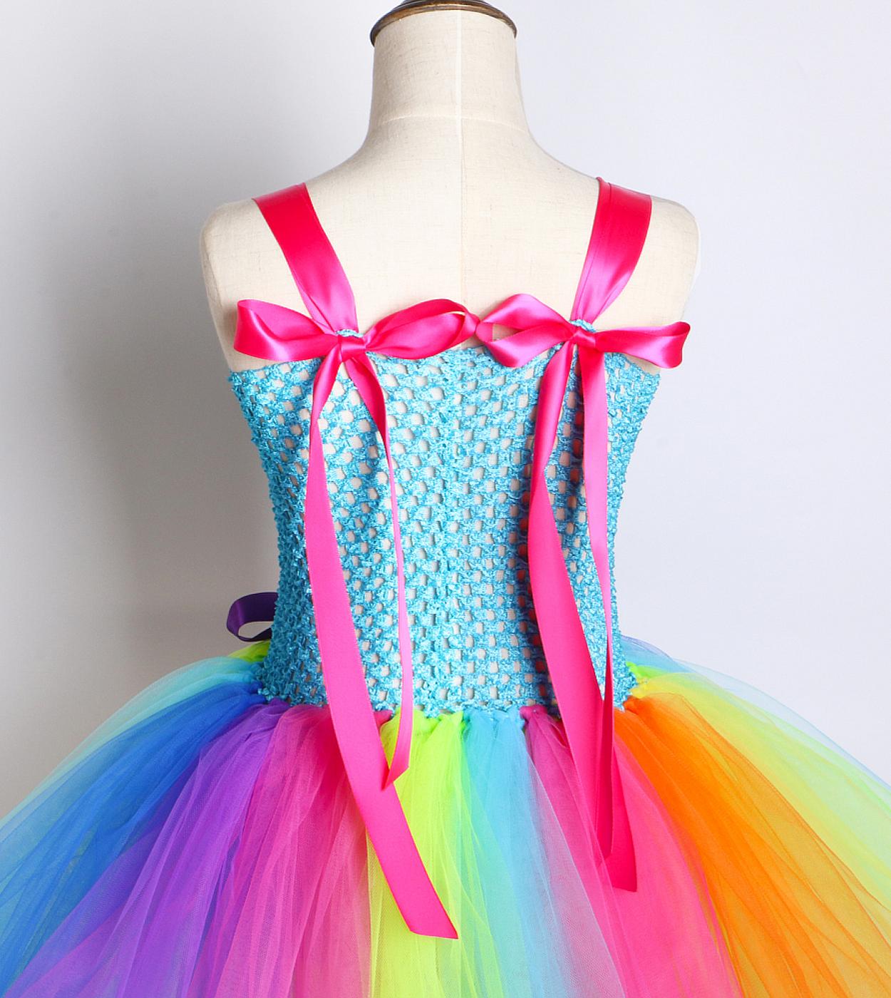 Robe licorne arc-en-ciel pour enfants, Costume d'anniversaire pour filles,  robes de princesse de
