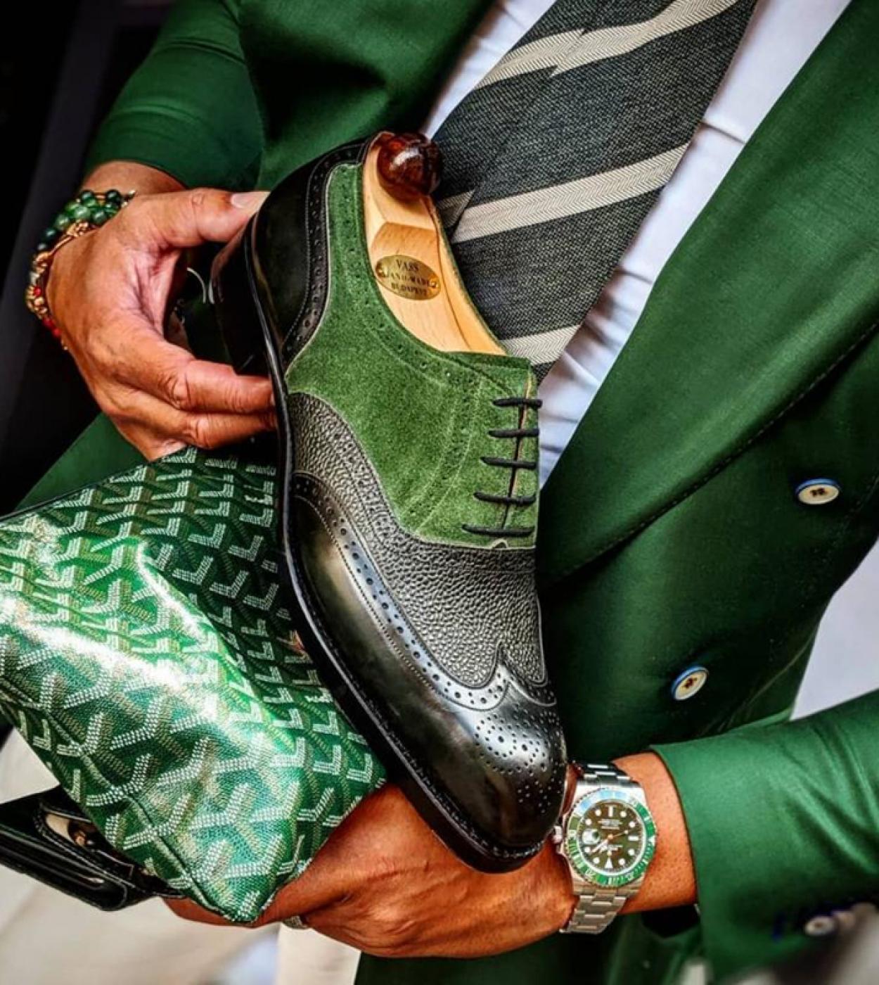 Novita in scarpe brogue verdi per uomo scarpe eleganti da uomo con lacci a punta quadrata spedizione gratuita Zapatos De Hombre
