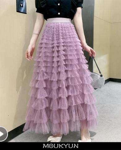 26,27 US$-Moukyun Vintage elegante una línea falda mujer primavera