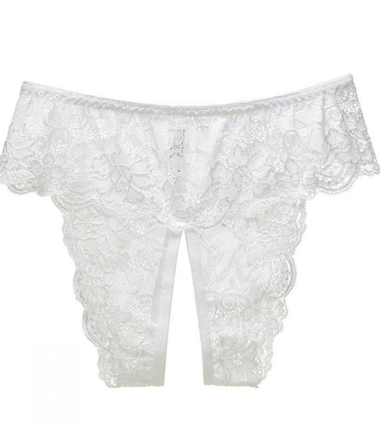 A7Jrbda Plus Size Crotchless Transparent Panties Women' s Thong Open Crotch  M 6XL Lace Underwear (Color : Ivory, Size : 5XL)