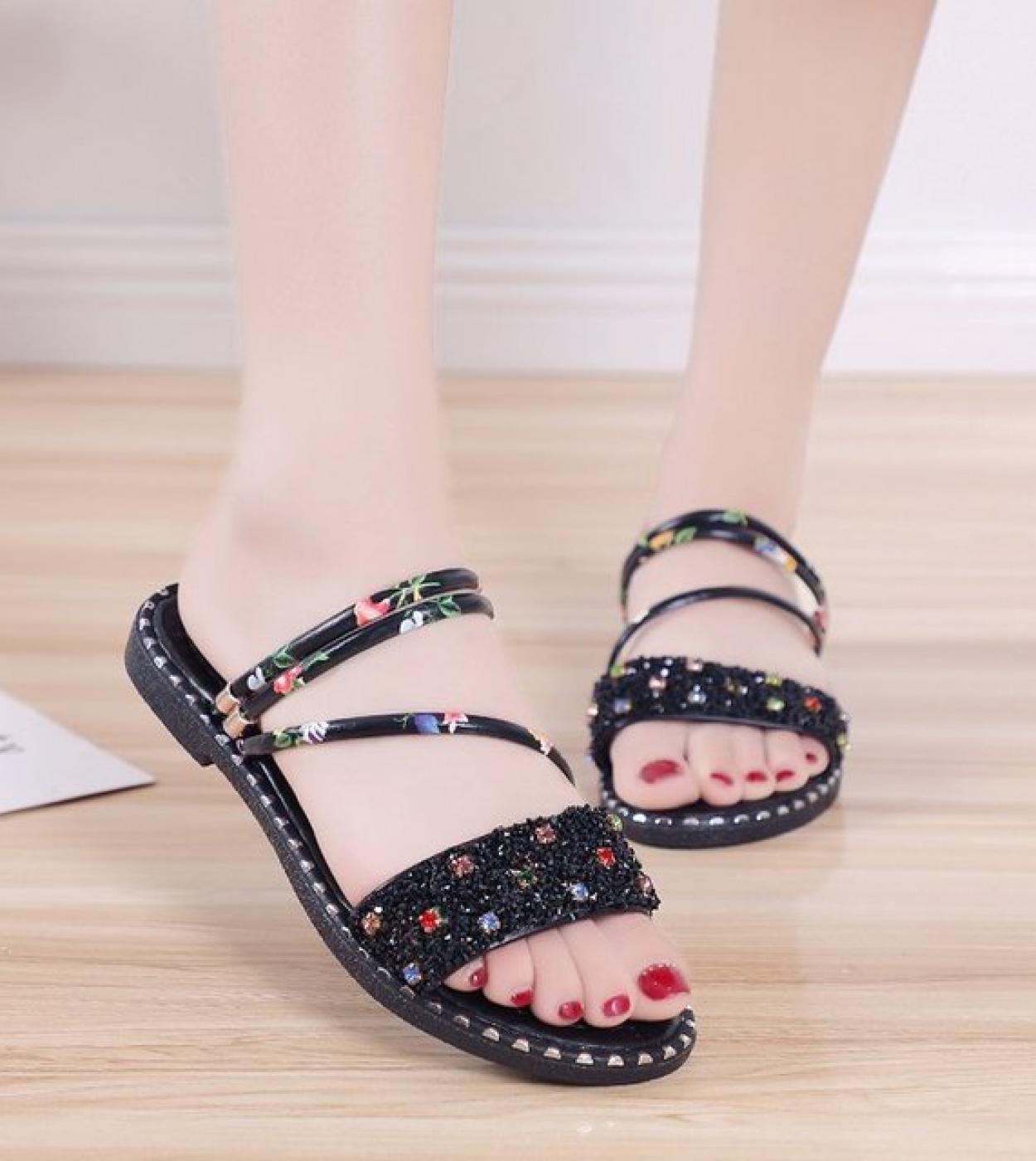 Summer 2021 Womens Diamond Rhinestone Sandals Casual Beach Pearl Shoes With  T Strap Thong Flip Flops And Boho Flat Slippers Y0721 From Nickyoung07,  $15.98 | DHgate.Com