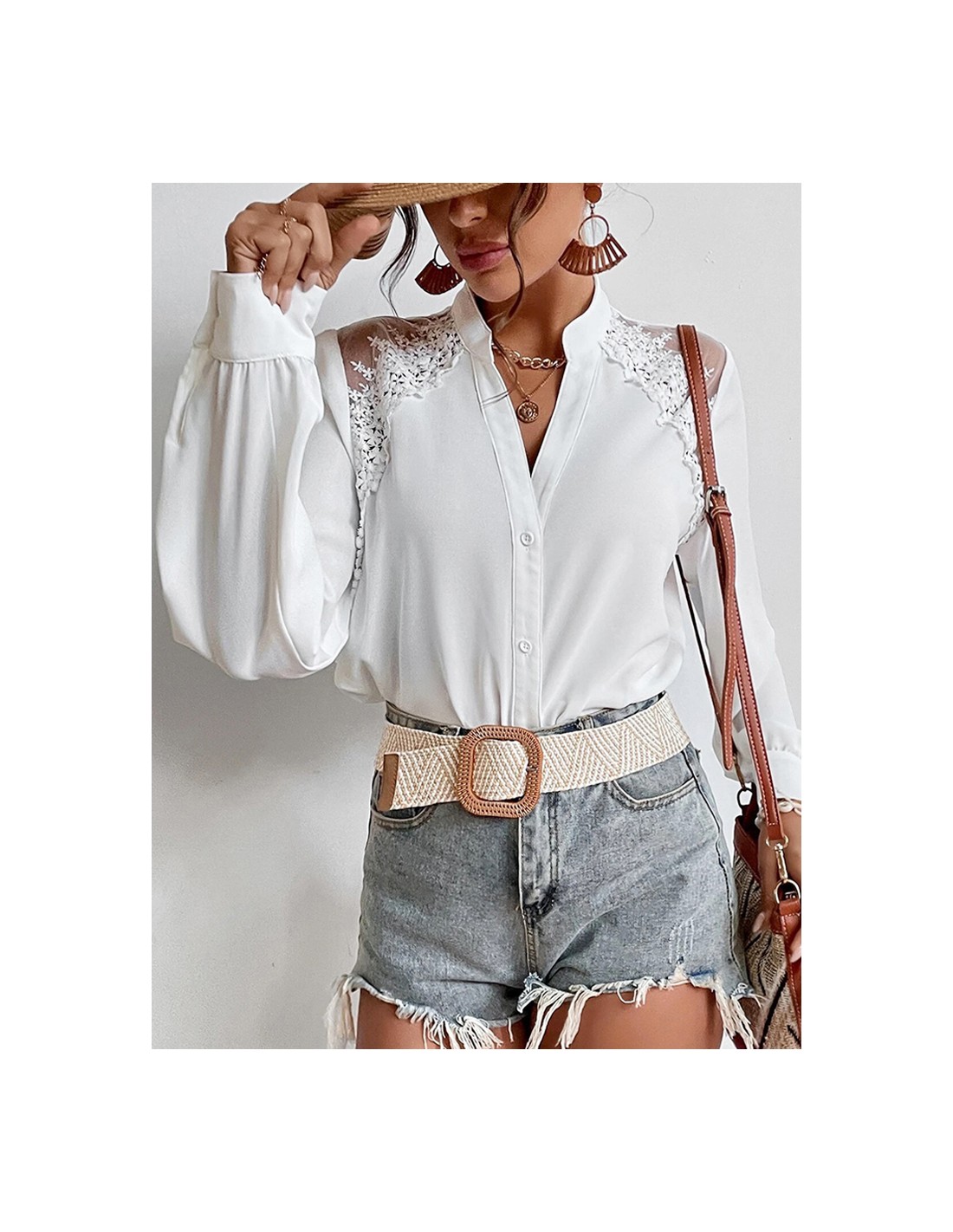  CEETY Camisas blancas Ropa de verano 2022 Tops de moda para  mujer, blusa de manga larga para mujer (color B, talla: código 3XL) : Ropa,  Zapatos y Joyería