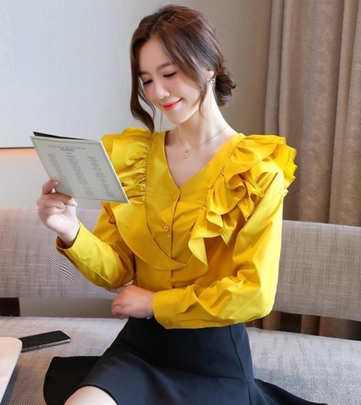 Fashion Women Tops Long Sleeve Chiffon Blouse Solid Color Unique