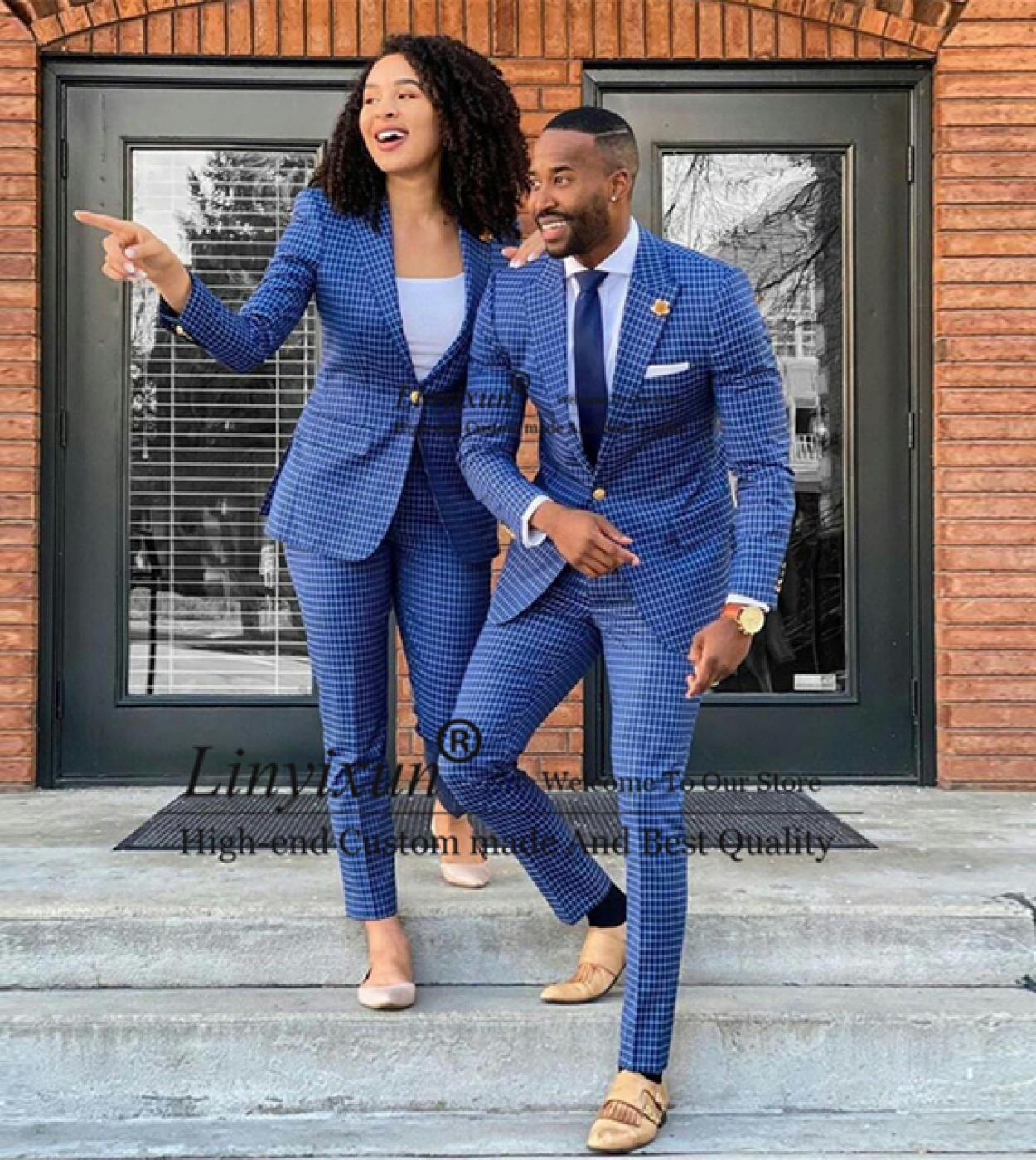 Mens Blazer Set Business Blazer Jacketpants Mens Suits Mens Suit Handsome Plaid