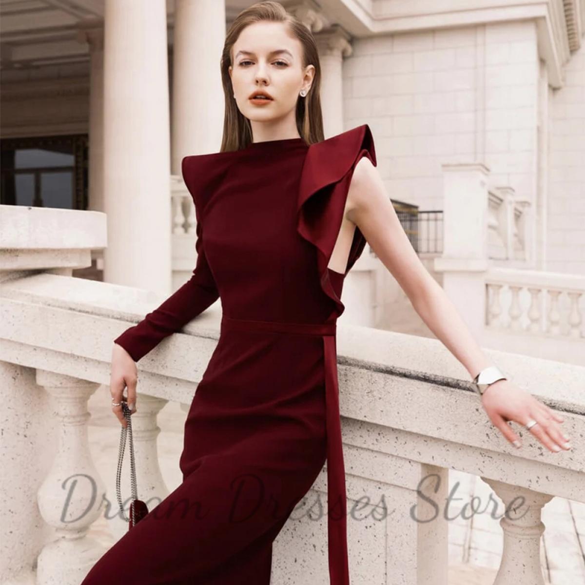 One shoulder long clearance straight cocktail dress