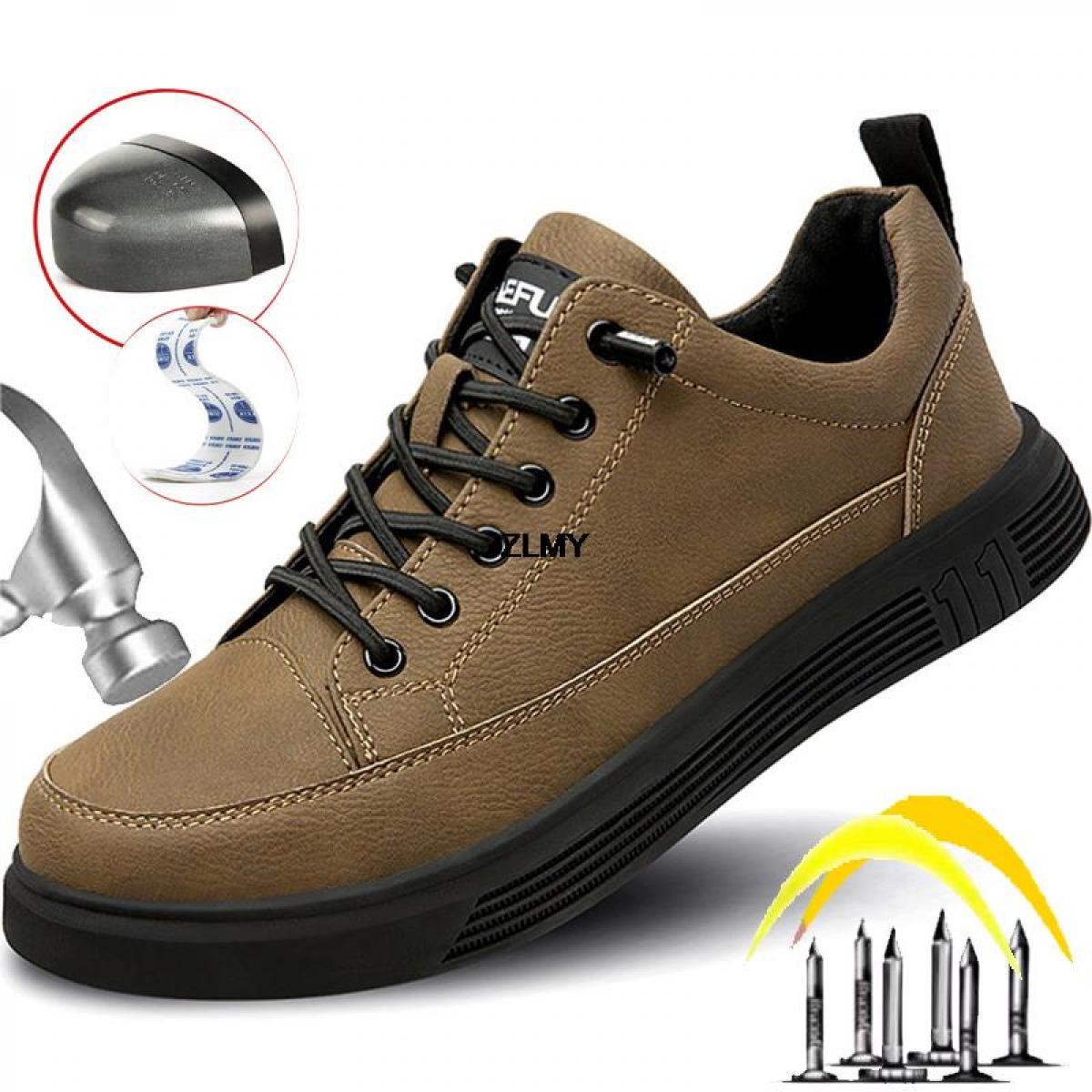 Zapatos de seguridad MINKUROW, zapatillas de acero para hombre y
