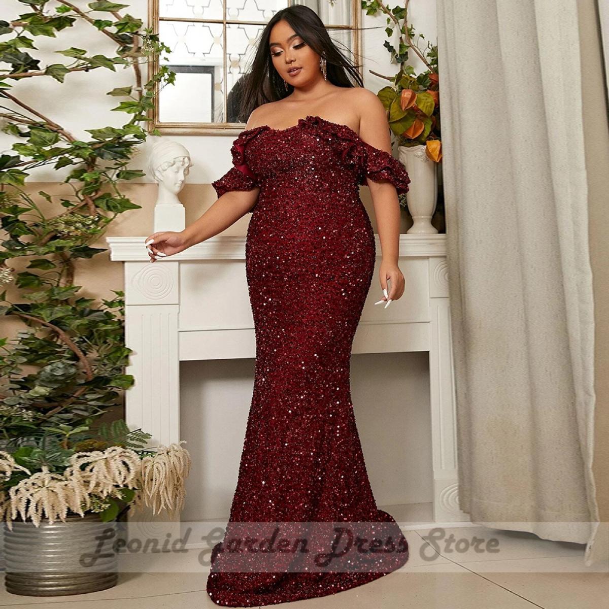 Vestido elegante borgonha plus size, vestido de noite para