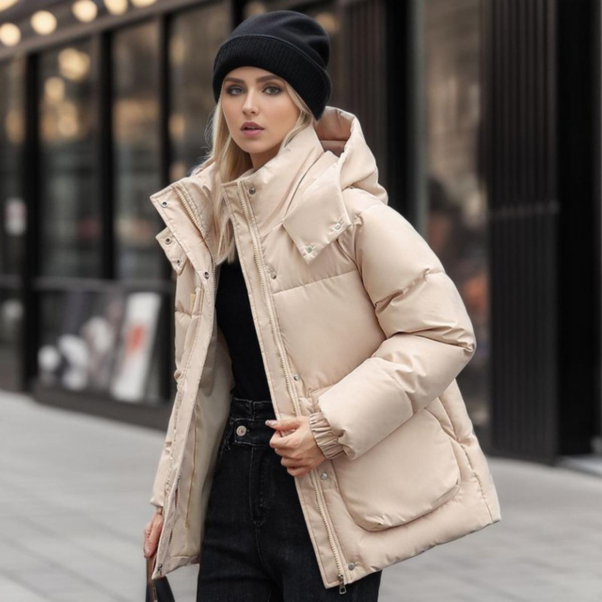 Pinkyisblack 2023 Cotone imbottito Parka corto Nuova giacca invernale con cappuccio  Donna 6 colori cappotto invernale caldo capispalla femmina