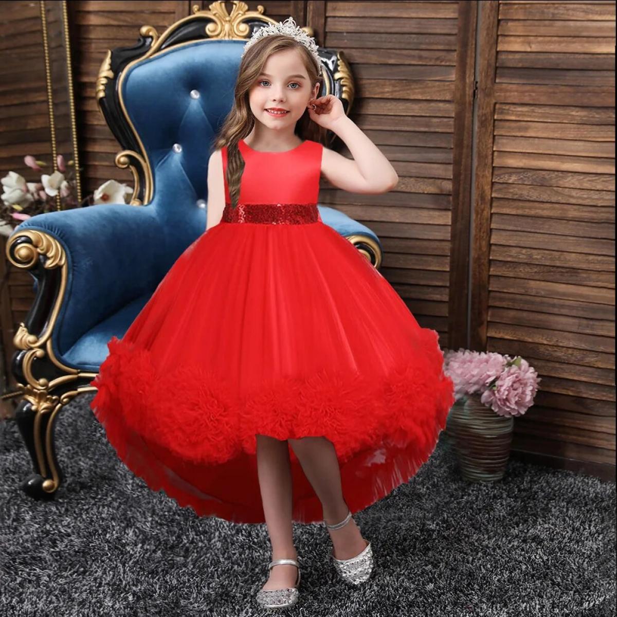  Lazo de cinta vestido de niñas de flores para cumpleaños, boda,  fiesta Festival tutú vestidos para niñas, 3T : Bebés