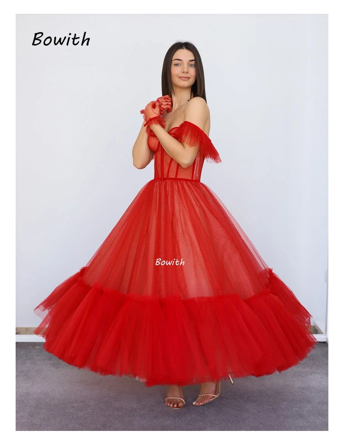 red poofy dress