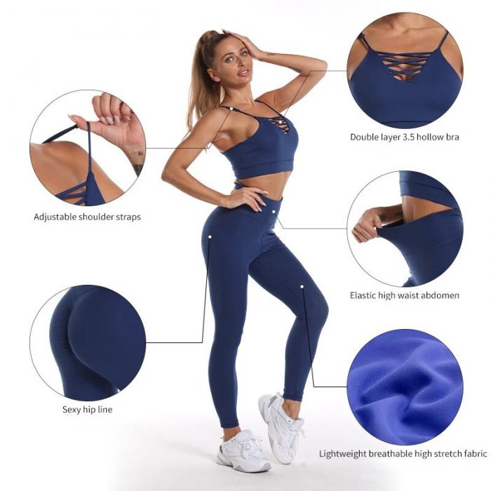 Conjuntos de Yoga sin costuras para mujer, ropa deportiva de cintura alta  para dar forma a la cadera, ropa deportiva para correr