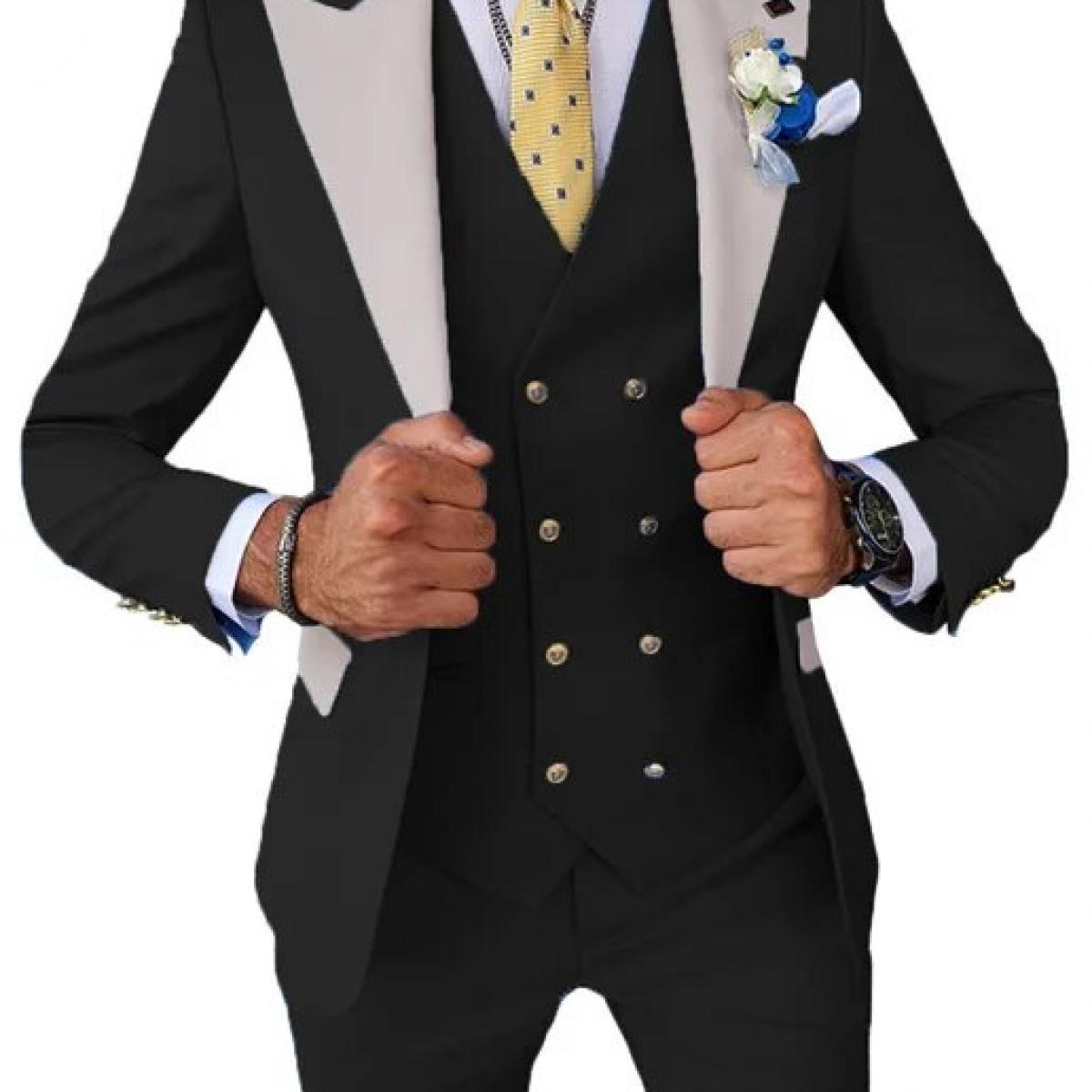 Mens Tweed Check Slim Fit Suit Jacket Waistcoat Trousers Wedding Business 3  Piece Set Sold Separately Set | SIRRI