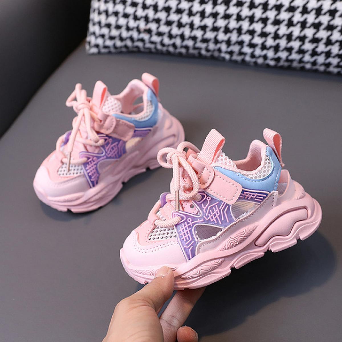 Hollow Comfort Kids Sneakers Mesh Casual Platform Trainers Flat Summer Sports Vulcanize Shoes For Children Casual Sandal
