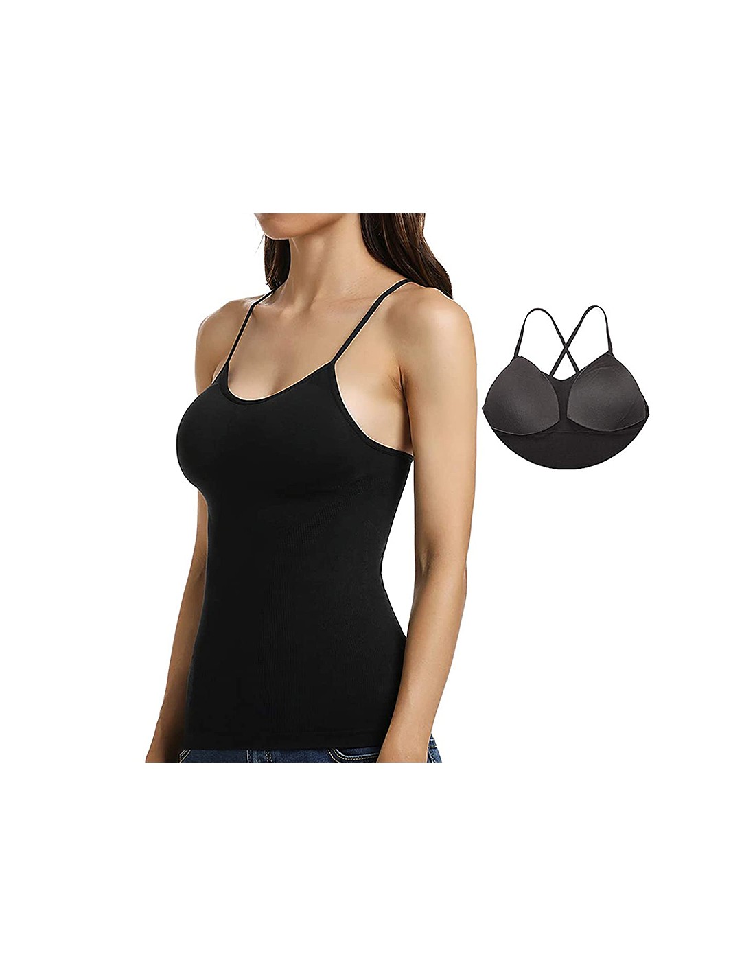 Body Shaping Camisole for Women Built-in Padded Bra Shapewear