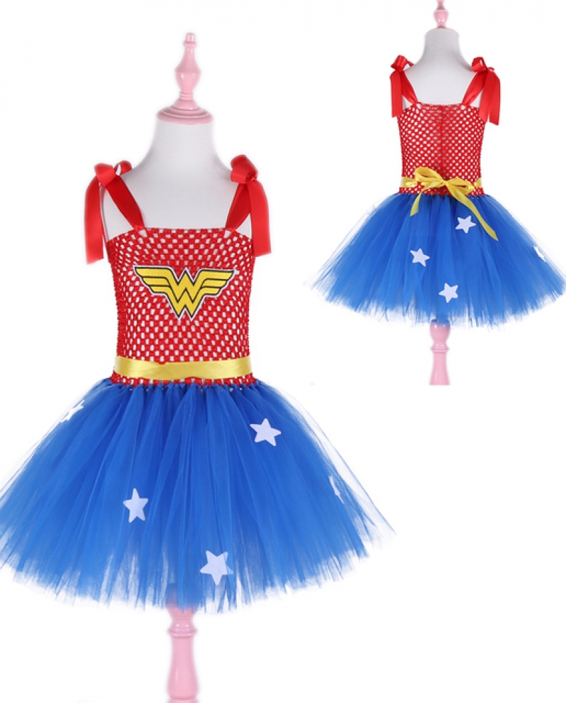 Wonder Girls disfraz de superhéroe para niños vestidos de fiesta niños  Halloween carnaval tutú vestido Cosplay vestido de tul el