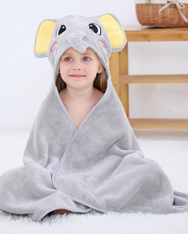 Childrens Towel Baby Animal Shape Hooded Bath Towel Childrens Solid Color  Quilt