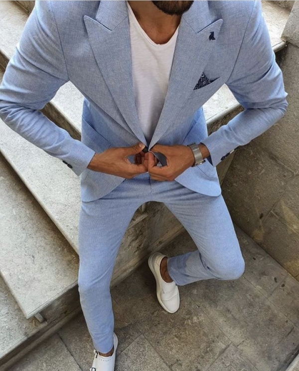 Men's Suits Blazers Fashion Casual Light Grey Suits For Men, 46% OFF