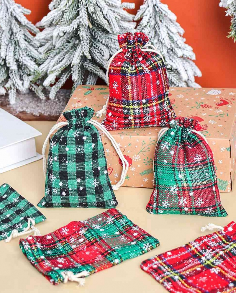 Natale Candy Bag 1 sacchetto di diametro inferiore 13cm Flanella Altezza 15CM sacchetto di velluto 