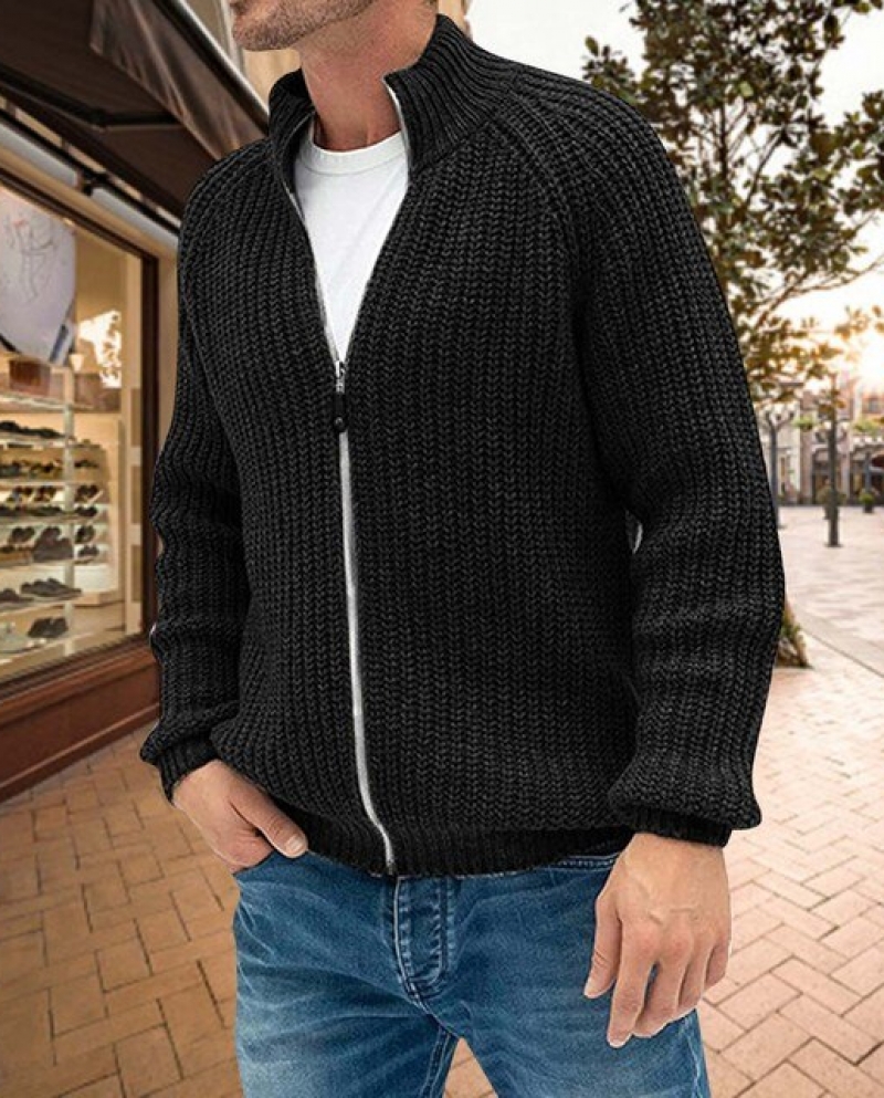  Suéter para hombre – Moda Otoño Invierno Hombres Casual Cuello  Cuello de Punto Color Sólido Cálido Espesor Largo : Ropa, Zapatos y Joyería