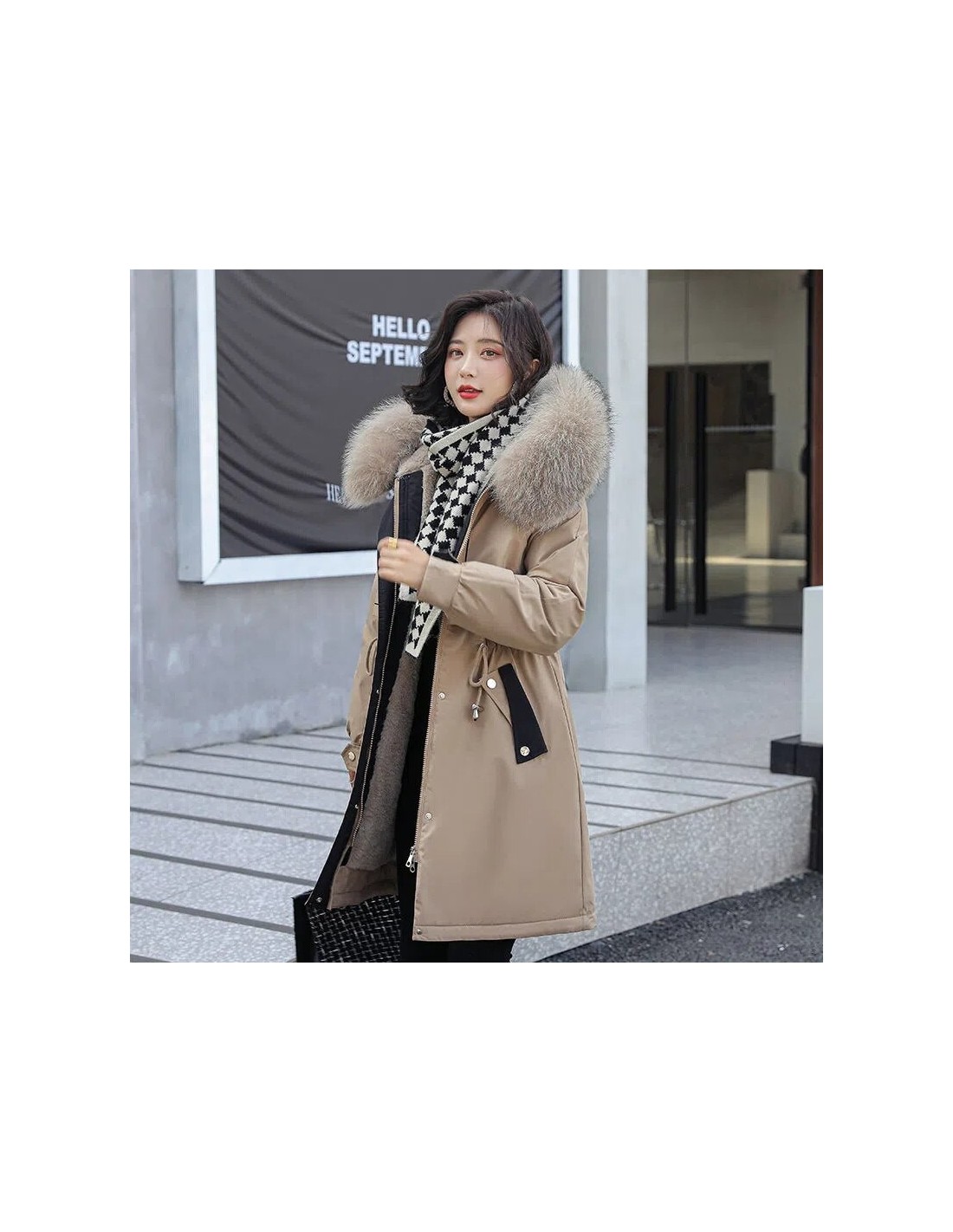 Szory Abrigos gruesos de invierno para mujer, chaquetas de parka con  capucha de piel extraíble