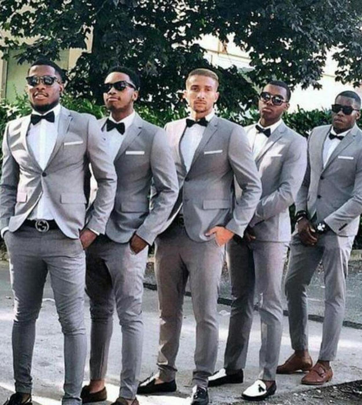 latest design casual light grey men suits slim fit formal groom prom t
