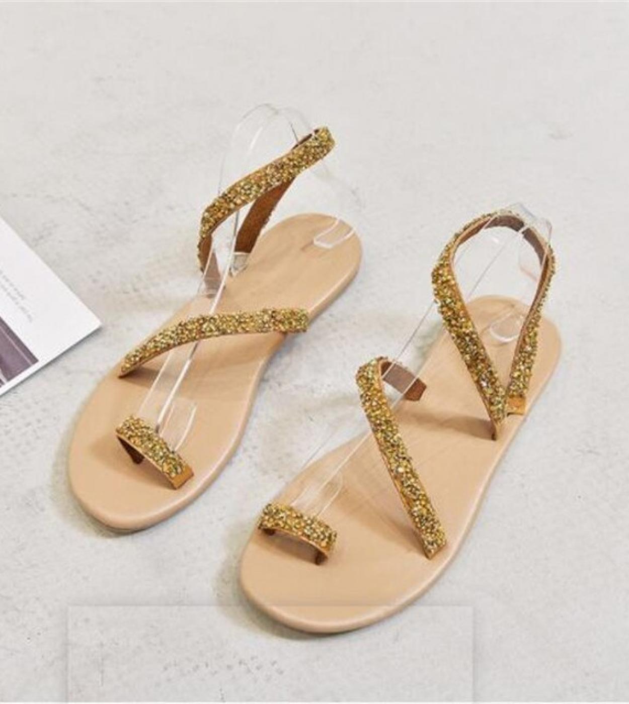 Gold Rhinestone Gladiator Sandals For Women – Bennys Beauty World