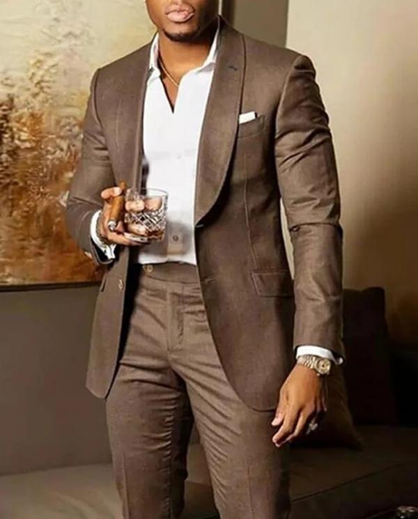 Elegant Coffee Brown Tuxedo Suit for Men - Premium Formal Wear