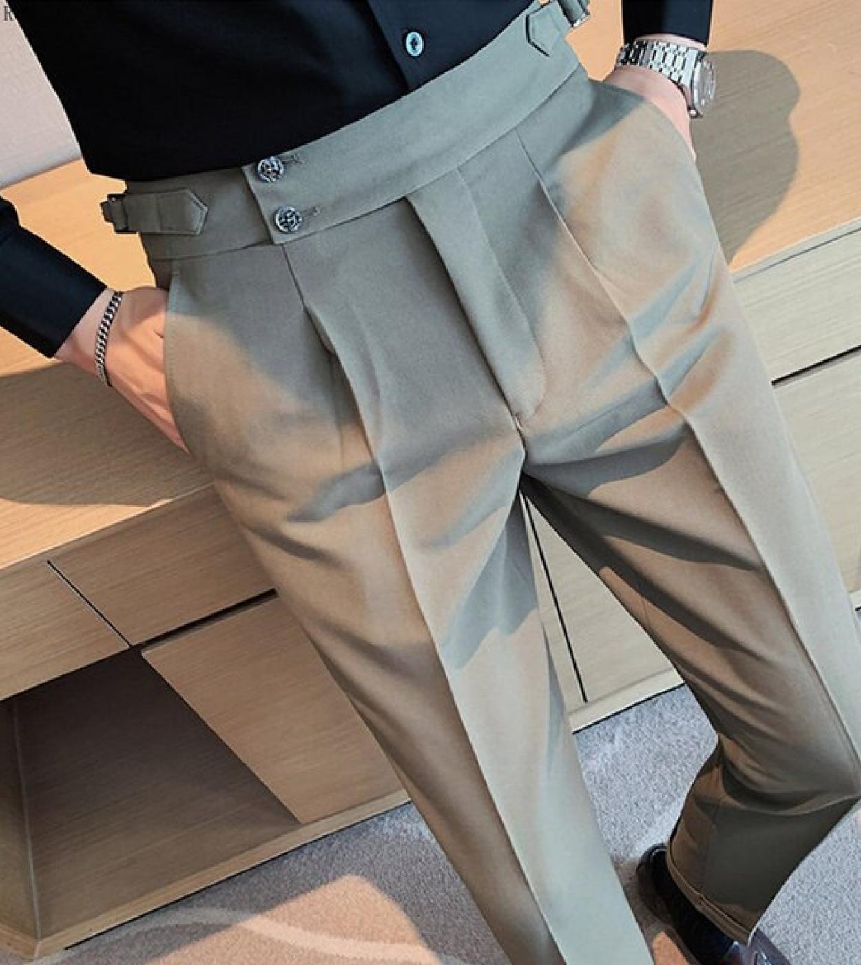 Lars Amadeus Men's Cropped Pants Slim Fit Flat Front Ankle-Length Dress  Pants - Walmart.com
