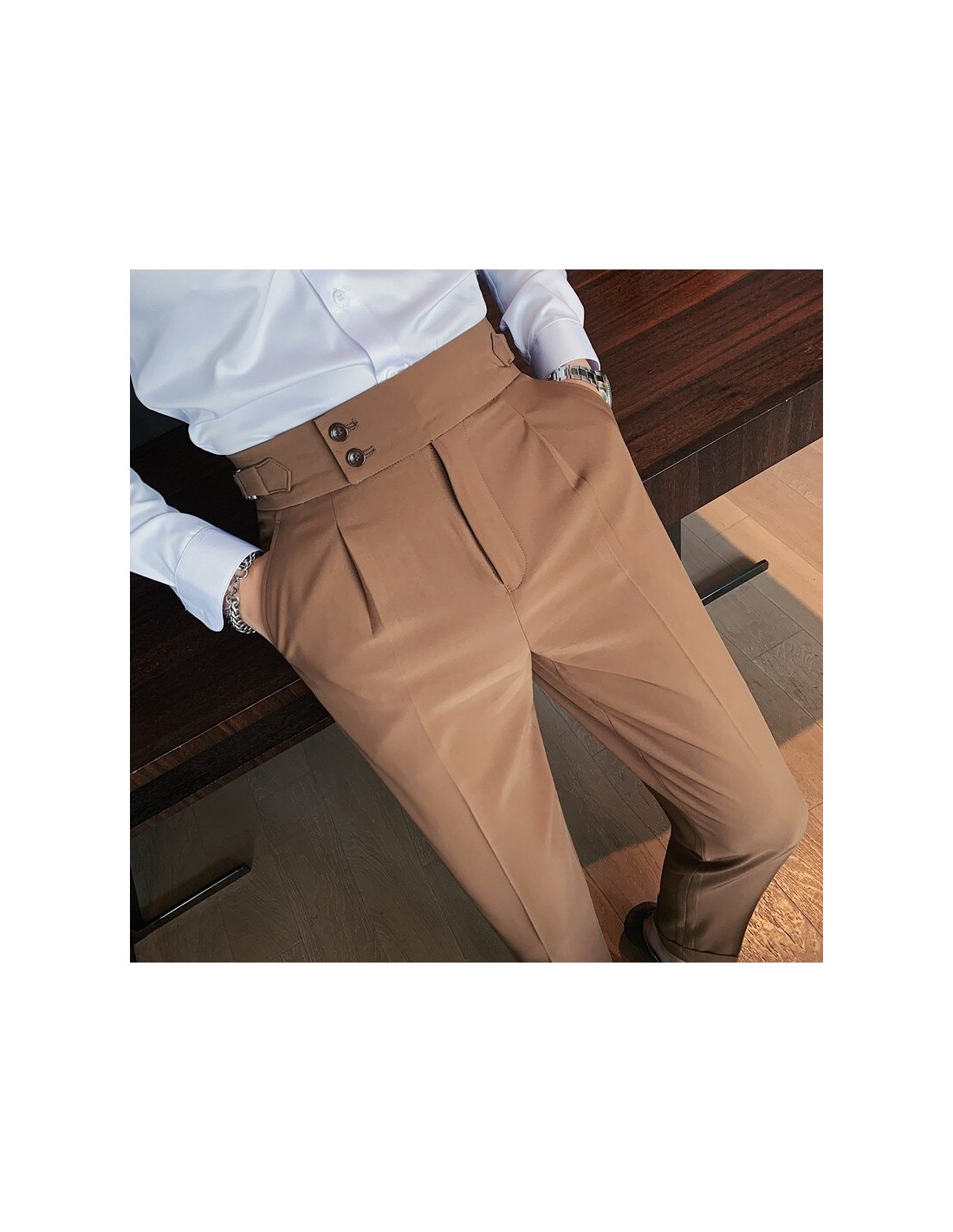 SCDZS Autumn Solid Business Casual Suit Pants Men Clothing Formal