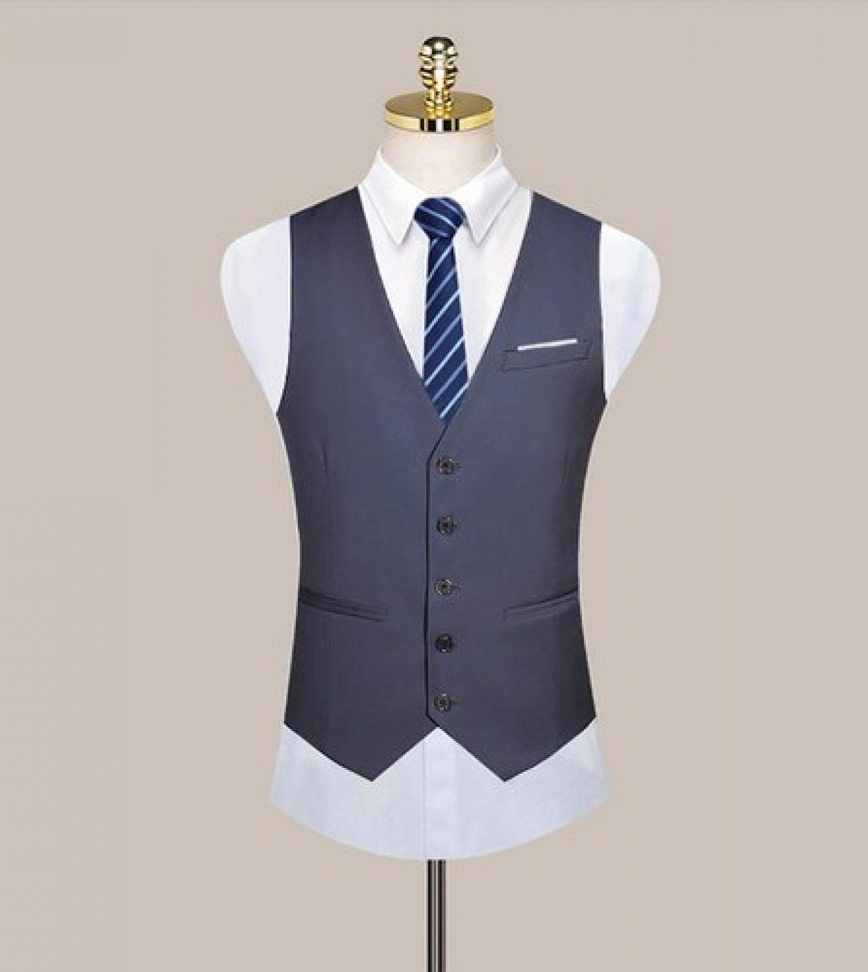 Men Waistcoat Slim Men Suit Vests Business Dress Vest Slim Fit  Single-breasted Formal Sleeveless Jacket