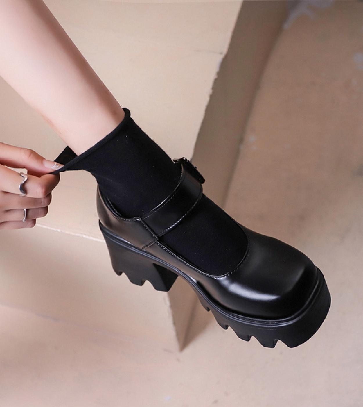 High Quality Rubber Sole Style Platform Lolita Shoes Women Patent Leather  Vintage Soft Sister Girls Shoes School