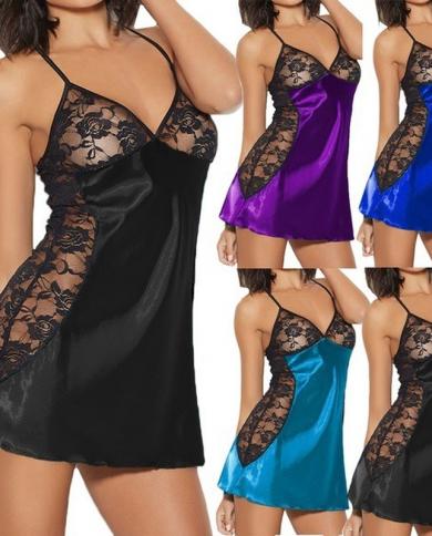  Cutout Lace Edge Slip Lingerie Nightdress Hot  Hollow Out  Outfits For Women Porn Babydoll Dress Flirting Costumesbabyd