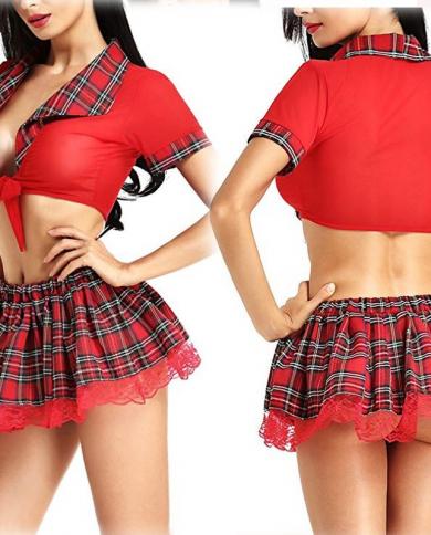 Women Cosplay Lingerie  Student Uniform Suit Role Playing Schoolgirl Outfit Temptation Underwear Porno See Through Costu