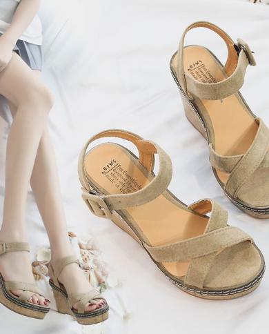 2022 Summer New Fashion Wedge Sandals For Women Casual Lightweight Non Slip Beach Shoes Comfortable Elegant Platform San