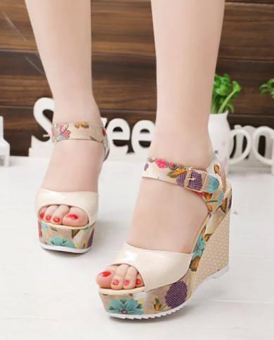 2022 Summer New Fashion Wedge Womens Sandals Casual Elegant Peep Toe Party Shoes Comfortable Platform Sandals Women Hig