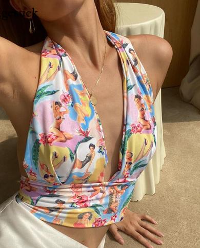  V Neck Summer Beach Crop Tank Top Camisole Floral Womens Crop Tops Girls Cami Seamless Underwear Bralette Tank Top 207