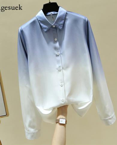 Long Sleeve Chiffon Blouse Women Fashion New Button Up Shirt Turn Down Collar Office Blouses Female Clothing Chemise Fem